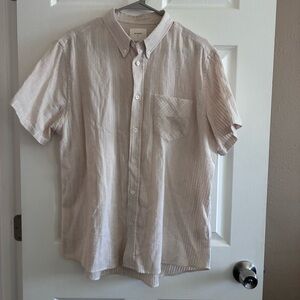 Billy Reid Men's Cotton Collared Short Sleeve Button-Up Large